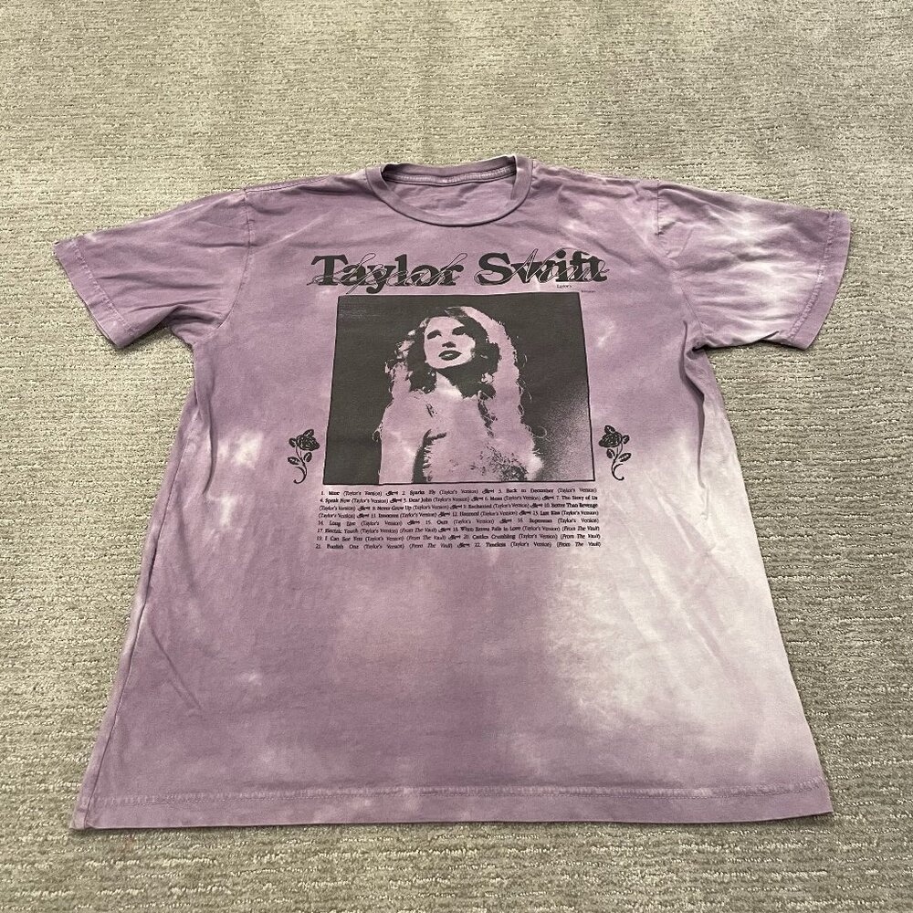 Taylor Swift Speak Now Taylors Version Shirt Womens Large Purple Tie Dye Cotton